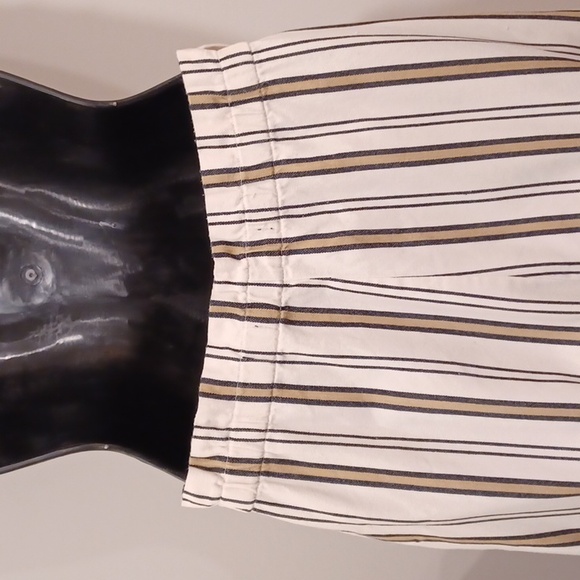 Zara Ecru/Black Embroidered & Striped Cotton Pencil Skirt- Sz. Med - Picture 10 of 12